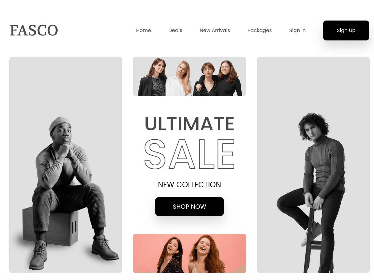 FASCO fashion ecommerce landing page